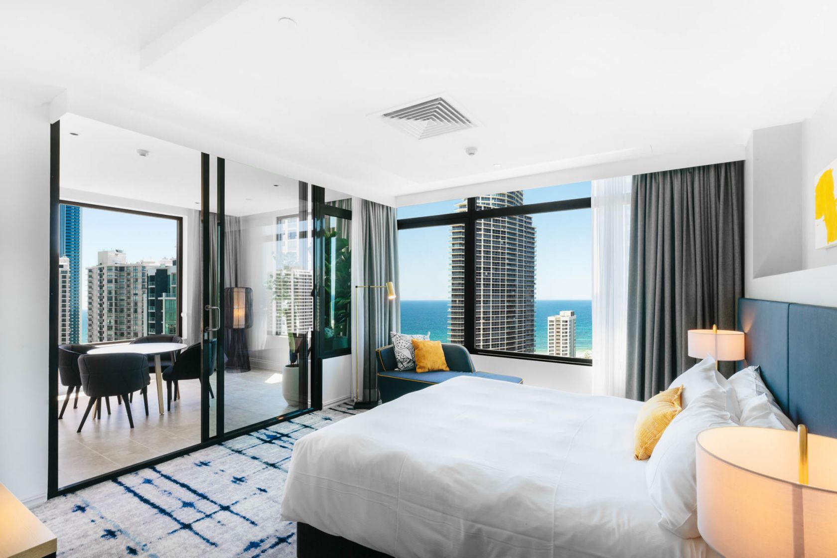 voco hotel gold coast fitout refurbishment construction executive suite bedroom terrace