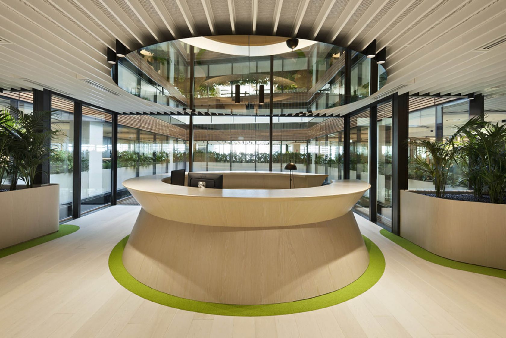 transurban melbourne office fitout reception desk