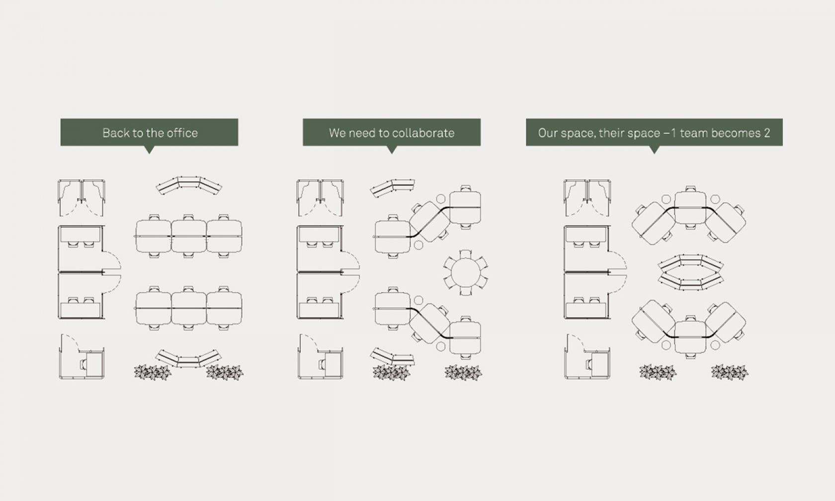 Three Floorplans / Malleable Workplace