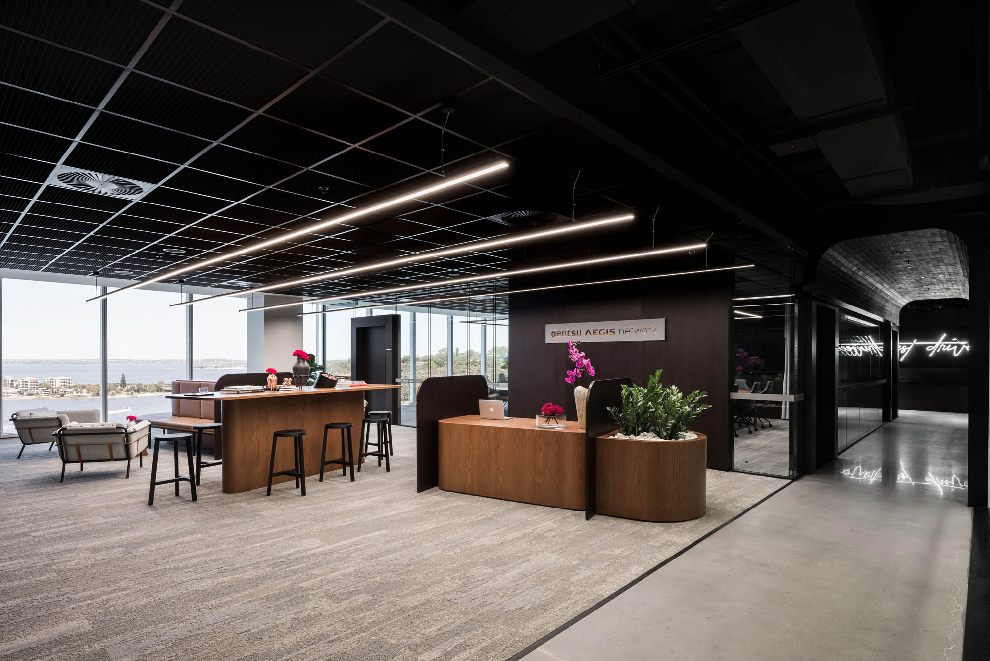 reception desk in dentsu aegis network perth office