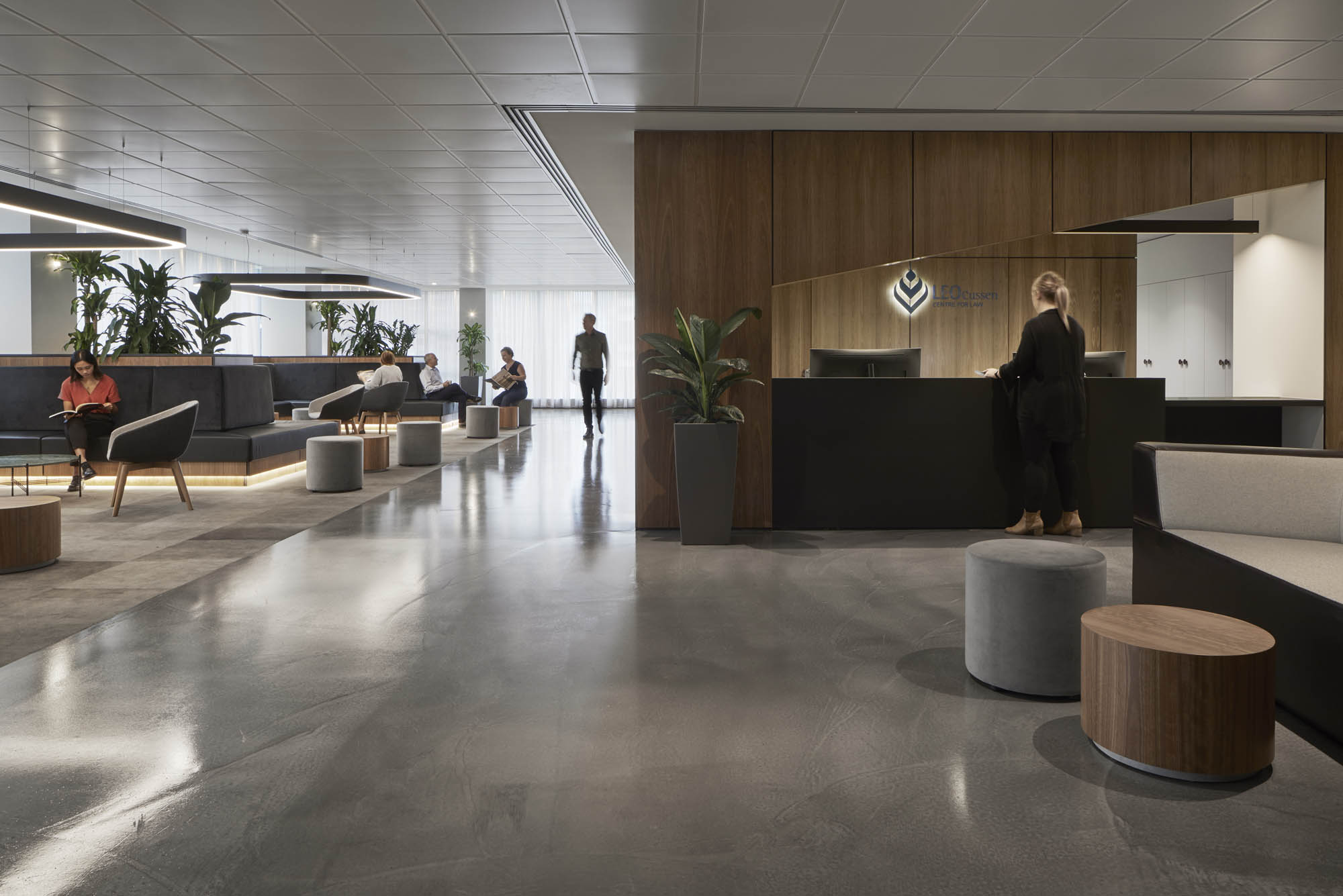 Leo Cussen Centre for Law Melbourne fitout education commercial reception waiting area