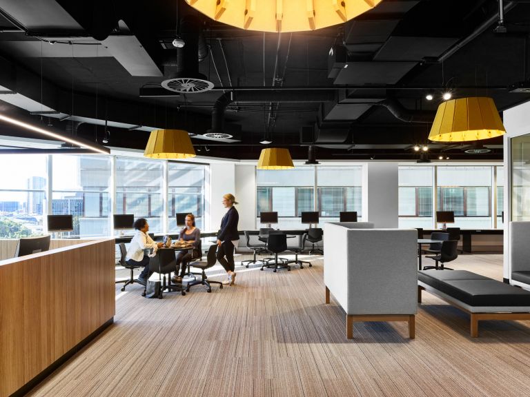 interior fitout federation university australia campus brisbane workstations and teacher office