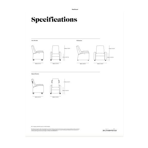 Healthcare Recliner Specification Sheet