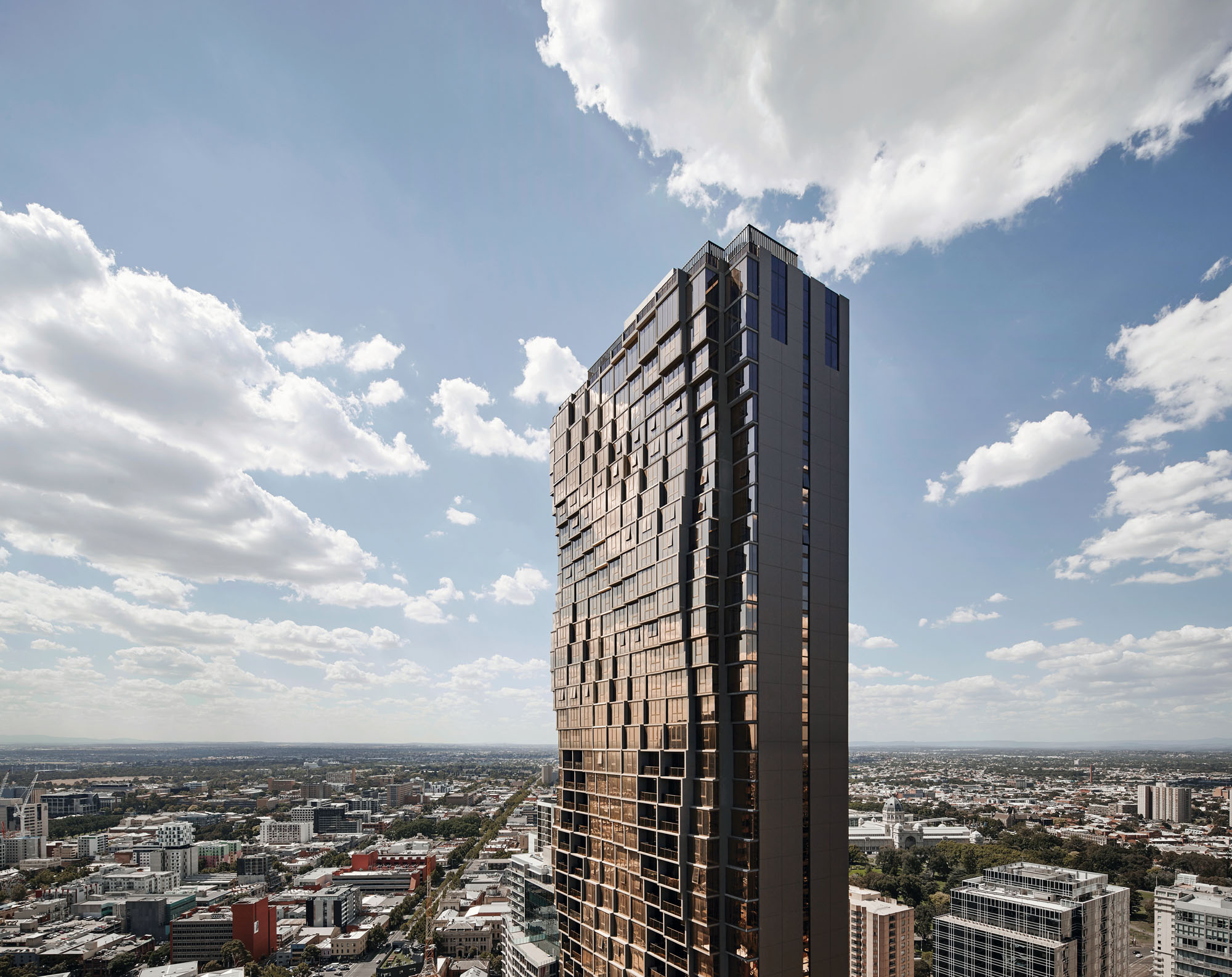 Abode318 external building view in melbourne sky