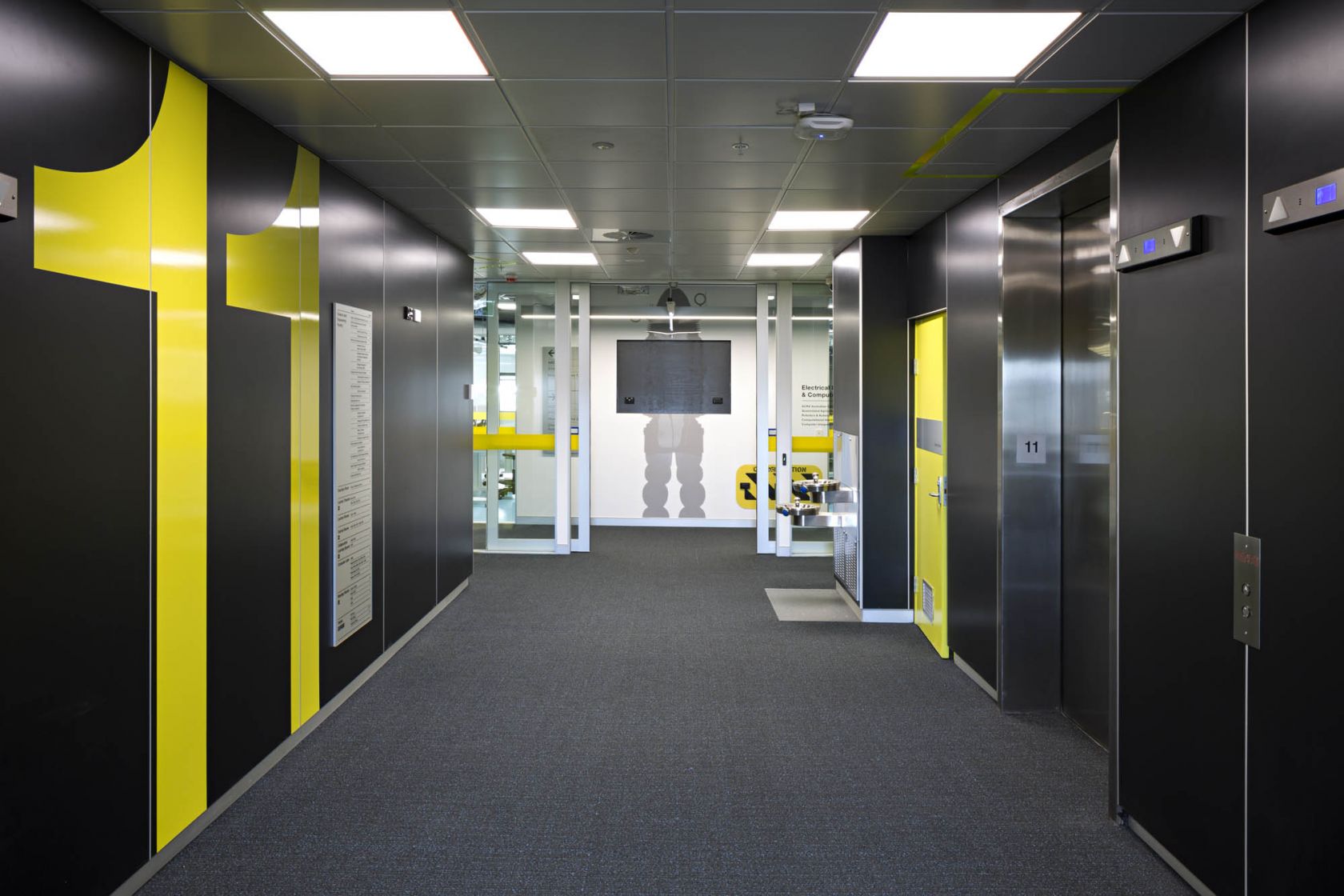 Queensland University of Technology Brisbane campus education fitout lift and foyer entrance