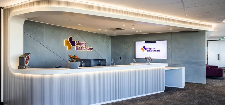 Sigma Healthcare M-City fitout reception banner